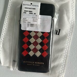 New!Bottega Veneta Black and Red Checkered iPhone Case
